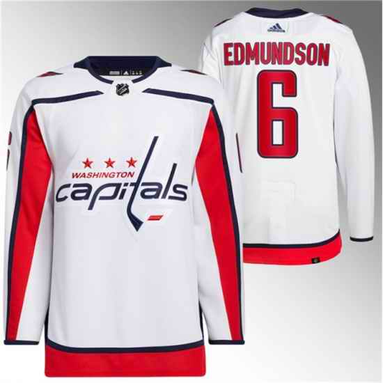 Men Washington Capitals 6 Joel Edmundson White Stitched Jersey